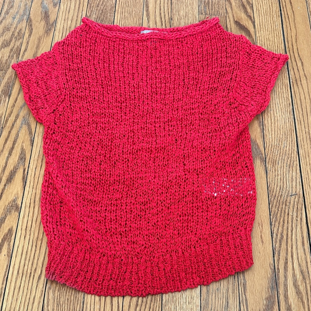 J. Crew Red Knit Crop Top